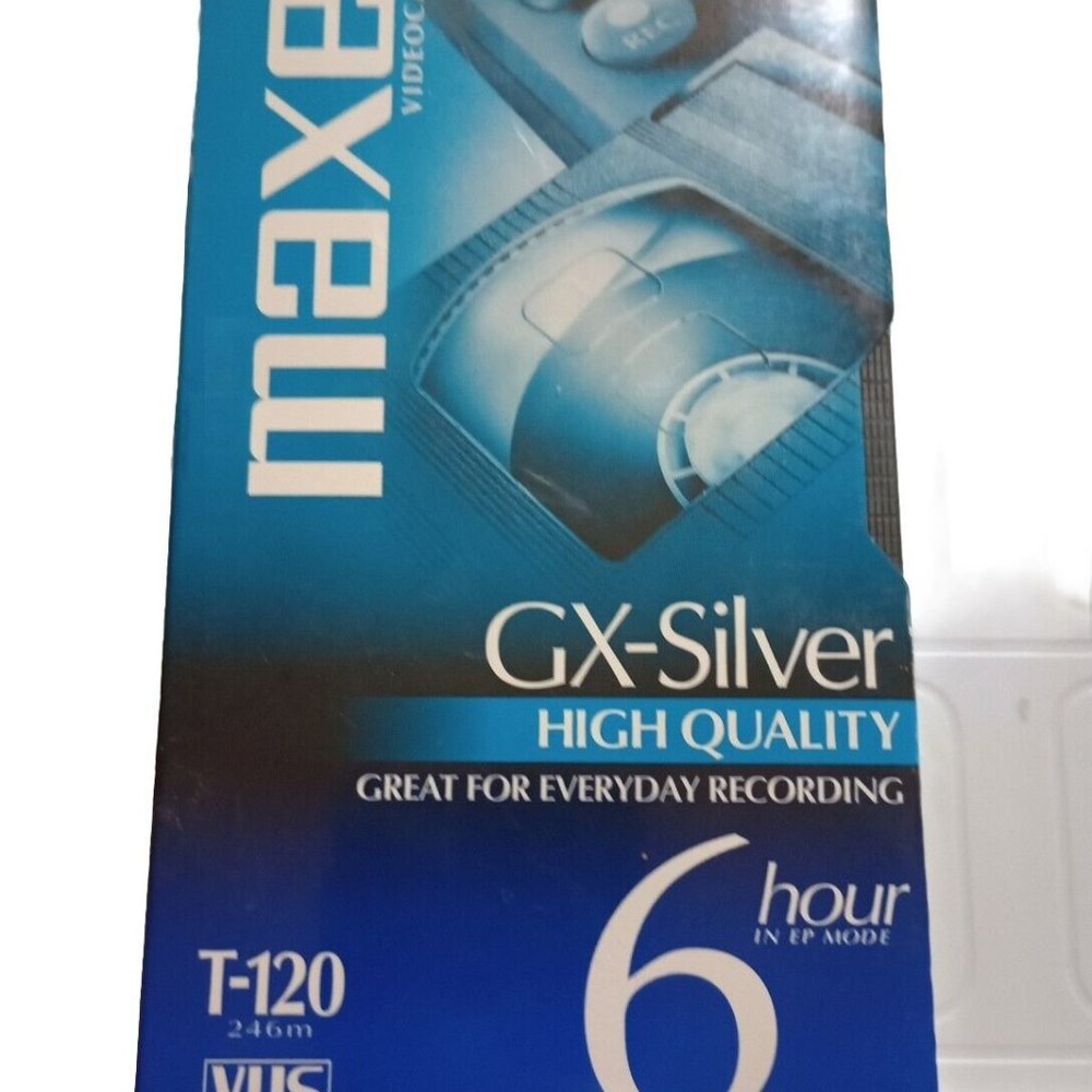 Maxwell GX-Silver T-120 High Quality 6 Hour Recording VHS Tape SEALED
